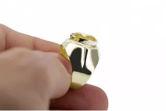 14-кв Желтое золото Желтый перидот Кольцо Винтаж изделия vrc296y